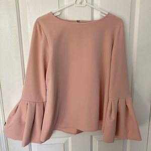 Light pink long flowy sleeve blouse. Loft size medium.